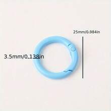 50Pcs Metal Spring O Rings Round Carabiner Keyring, 25mm Spring Keyrings Buckle Snap Clip Trigger For Keychain Bags Purse Craft DIY Accessories Jewelry Making, Key Ring Findings - 混合顏色 - 查看 5