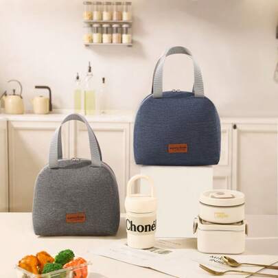 New Large Capacity Oxford Cloth Printed Lunch Bag, Outdoor Aluminum Foil Waterproof Dustproof Lunch Box For Office Workers And Students, Insulated Thermal Cooler Bag