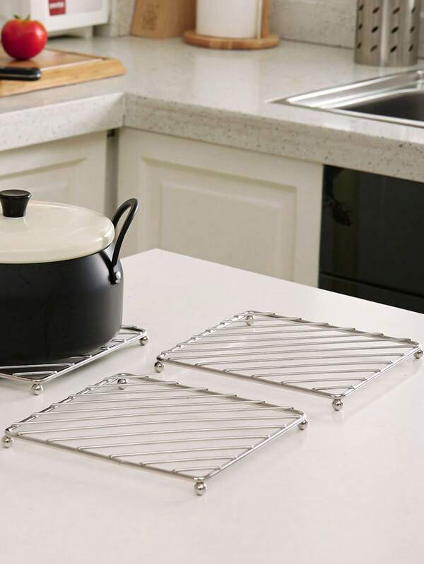 2 peças/conjunto de caçarola para bancada de cozinha e mesa de jantar, tapete isolante de ferro, resistente a altas temperaturas, anti-escaldante, resistente ao calor, jogo americano para tigela e prato