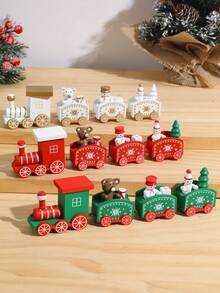 3 món đồ trang trí xe lửa gỗ bốn đoạn cho Giáng sinh, cây thông Noel xanh đỏ trắng và người tuyết thiết kế làm quà tặng tiệc Giáng sinh, đồ trang trí Giáng sinh để bàn trong vườn, đồ trang trí Giáng sinh, đồ trang trí Giáng sinh cho gia đình, đồ trang trí bàn Giáng sinh, mặt dây chuyền trang trí Giáng sinh vui vẻ, đồ trang trí mùa đông - Nhiều màu - Xem 8