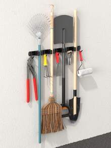 1 pieza Organizador de herramientas montado en la pared, 4 clips, 5 ganchos, estante práctico para herramientas para garaje, taller, hogar, solución de almacenamiento eficiente de herramientas, mantiene las herramientas organizadas y accesibles, diseño ahorra espacio, ideal para regalo de vacaciones, Día del Padre, Navidad, inauguración de la casa, palabras clave de alta conversión para organización y obsequios, imprescindible para entusiastas del bricolaje y mejoras del hogar.