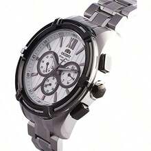 Orient 1 Piece Men's Orient FUZ01003W Sports Quartz Watch – 49 Mm Stainless Steel Case, White Dial With Day-Date-24H Subdials, 100 M Water-Resistant For Active Lifestyles