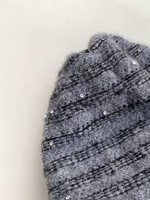 Color-Blocked Cute Pacifier Knitted Beanie Hat, Women's Autumn/Winter Warm, Simple & Versatile, Compact, Elastic Ear Protection Knitted Knit Cap Winter Gear Men's Winter Clothing