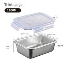 10/8/6/4/3/2/1 Piece Set Stainless Steel Bento Box, Kitchen Refrigerator Storage Freshener, School Lunch Box, Meal Preservation Box Fruit Salad Preservation Food Storage Box Outdoor Picnic Food Preservation Box Cereal Storage Box, Leak-Proof Meal Prep Lunch Box Sealed Freshener For Lunch, Kitchen Meat, Pickles, Fruits And Vegetables Preservation,