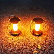 1 pieza Farol metálico con energía solar de 20 a 60 cm, estilo vintage, asa de cuerda, brillo cálido. Ideal para Navidad, Halloween, Pascua; fiestas de jardín, bodas, barbacoas; patio, porche, rincón interior; primavera, verano. Decoración colgante.