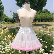 Váy lót kiểu Lolita mềm mại, mỏng nhẹ, không gọng, chất liệu voan, thích hợp mặc hàng ngày, dáng chữ A bồng bềnh, có thể dùng làm lớp lót váy công chúa cho phụ kiện cosplay ngày Valentine. - Màu Hồng baby - Xem 8