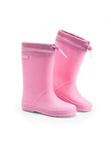 Kids Rain Boots Boys Girls Lightweight Boots Waterproof Easy-On Outdoor Playing Rain Boot Unisex-Child - Hồng - Xem 5