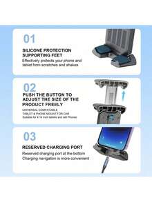 xnyocn Adjustable Tablet Tripod Floor Stand, Fits 4-14 Inch Tablets, Compatible With IPad Air Pro 12.9, Flexible Holder (Random Shipment Of New And Old Models)