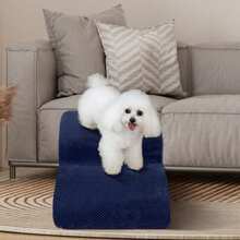 Dog Stairs & Ramp - High-Density Foam Pet Steps, Extra-Wide Non-Slip Orthopedic Dog Ladder With Soft Foam Padding, For Injured/Senior Pets & Small Cats To Access High Beds/Couches - 藏青色 - 查看 3