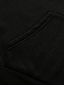 Men's 450g Heavyweight High-Quality Hoodie | Large "Blond" Text & Human Silhouette Print | Casual Long-Sleeve Pullover Hoodie With Pocket For Autumn & Winter (Suitable For Daily Wear & Gifting) - 黑色 - 查看 4