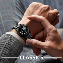 1pc Fashion Black Three-Bead Metal Smart Watch Band Compatible With Samsung Amazfit Smart Watch Universal 20mm 22mm Stainless Steel Watch Strap,Compatible With Samsung Galaxy Watch 7/6/5/4/3 40mm/44mm,Compatible With Galaxy Active 2 40mm/44mm Gear S3,Compatible With Samsung Galaxy Watch 3 42mm 46mm - Black - View 6