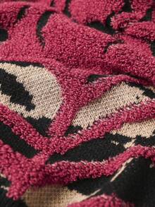 1 件青少年男孩圆领长袖图案休闲毛衣，街头风格 - 黑色 - 查看 7