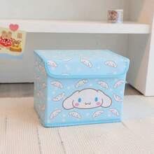1pc Sanrio Hello Kitty Cute Cartoon Multi-Function Storage Box, Dorm Desk Organizer Basket, Foldable Home Decor Storage Bin, Girly Heart Design