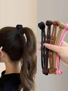 5 pezzi di elastici per capelli ad alta elasticità, essenziali per la coda di cavallo alta: accessori per capelli alla moda da donna, lacci per capelli elastici di colore solido antiscivolo, accessori per capelli di stile minimalista versatili per uso quotidiano, accessori per capelli da ragazza, accessori per capelli, autunno, viaggio, accessori per capelli, accessori da donna, accessori per capelli, regali, regali per donne, accessori per capelli, riempitivi per calze