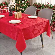 1pc Table Cloth Rectangle Table,Fitted Tablecloth,Waterproof Table Cloth,60 X 84 Inch,Polyester Tablecloth,Rectangle Tablecloth,Red Christmas Tablecloth,Tablecloths For Rectangle Tables