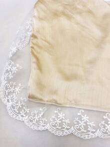 1pc Khaki Solid Color Fabric Lace Triangular Scarf, Versatile Headwear, Headband, Daily Use Fall Hair Accessories Autumn Women Bandana Sport Yoga Workout Winter Hair Band For Vacation Outfits Woman