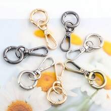 2 Stücke Drehwirbel-Karabinerhaken, Doppelöffnungs-Drehwirbel-Schnappverschluss Metallkarabiner mit Feder-O-Ringen -Karabinerverschluss für Schlüsselanhänger, Taschen, Geldbörsen, Lanyards, DIY-Basteleien