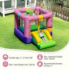 Lifezeal Inflatable Bounce House Bouncy Castle With Slide & Basketball Rim - 查看 11