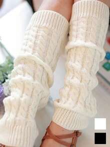 1 双女士冬季保暖靴套，针织靴袜，短款腿套，靴套腿套，保暖圣诞礼物 - 長款 - 查看 8