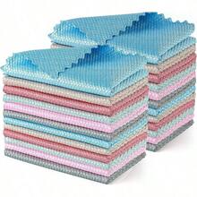 5 paños de limpieza mágicos - Sin rayas ni pelusas, toallas de microfibra reutilizables para vidrio, cocina, ventanas de automóviles, espejos y pantallas - Eliminación eficaz de manchas, huellas dactilares y limpieza de polvo