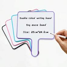 Whiteboard Hand Held Cards Two-Sided Portable Easy Wipe Write Leave A Message Multi Functional Record Whiteboard Non-Magnetic Whiteboard Pen Eraser For Judges Household Meeting Pick Up Sign Etc