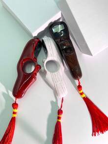 Red Tassel Prayer Beads With LCD Digital Counter, Wooden Grain Rotating Bead Design, Convenient For Prayer Counting, People Counting And Other Functions - Multicolor - View 6