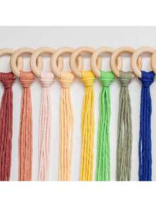 20pcs Natural Wooden Craft Rings, Unfinished Wooden Rings In Various Sizes, Round Pendant Connectors For Jewelry Making - Khaki - View 3