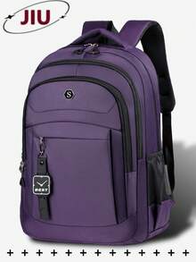 Sac à dos en nylon à compartiments multiples avec imprimé lettres pour hommes, peut contenir un ordinateur portable professionnel de 15,6 pouces, sac scolaire léger à plusieurs poches, grand sac de voyage, sac de jour pratique pour les navettes, sac multifonction pour les livres, convient aux étudiants, collège, lycée, voyages d'affaires, vacances, trajets quotidiens, sports de plein air, cadeaux d'anniversaire, cadeaux de Noël, Mochilas