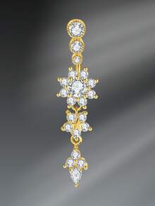 CIZME 1 件时尚不锈钢蝴蝶肚脐环，适合女士日常装饰，14G 金肚脐环心形方晶锆石肚脐环肚脐穿孔首饰肚脐环穿孔身体首饰 - 多色-2 - 查看 17