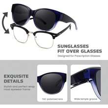 HYCHIC Women's Polarized Oversized Sunglasses Fits Over Prescription Eyeglasses Stylish Fashion Sun Glasses For Eye Protection - H-粉紅色/粉紅色 - 查看 3