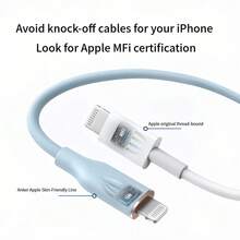 A866 Apple MFi Certified Bending-Resistant Charging Cable, Durable And Break-Proof, Does Not Damage The Battery, Fast Charging Cable, Blue - Blue - View 5