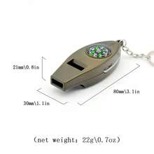 四合一户外求生工具：指南针、放大镜、温度计和紧急哨 - 露营哨、紧急哨、露营配件、求生装备，便捷耐用的ABS材质，易于辨别方向，适用于户外安全用品、露营用品、应急工具、徒步旅行必备品、露营装备、露营、徒步旅行、钓鱼、男士礼物、新年礼物 - 彩色 - 查看 5