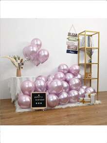 60Pcs Metallic Pink Balloons 5Inch Shiny Chrome Light Pink Balloon Light Purple Metallic Party Balloons Small Pink Chrome Helium Balloon For Birthday Baby Bridal Shower Wedding Party Decoration - Multicolor - View 3