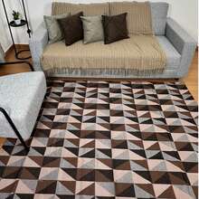 Jacquard Living Room Bedroom Rug 1.00 X 1.40 Various Prints Non-Slip - Dalla Caramelo/Negro - Ver 5
