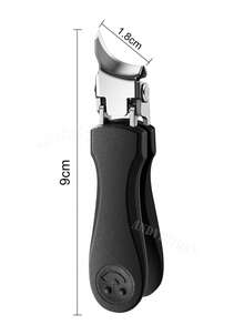 ANDVICTORY 1pc Slanted Edge Nail Clippers Wide Jaw Opening Fingernail Cutter Stainless Steel Ingrown Thick Toenail Trimmer Manicure Tools