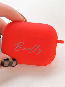 [Customized]Personalized Custom Luxury Engraving Name Letter Customized Cover Compatible With Airpods 1 2 3 4 Pro 2 Silicone Earphone Case