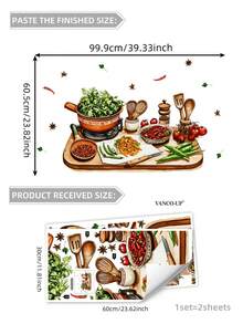 1 pieza Pegatina gráfica con eslogan para la cocina, calcomanía decorativa de PVC resistente al agua para la pared de la cocina, pegatinas, calcomanía de pared, calcomanía de vinilo para decoraciones del hogar, artículos de decoración de primavera para refrescar tu hogar, pegatinas de decoración de festivales, regalos de cumpleaños, graduación, decoración de cocina - Multicolor - Ver 13