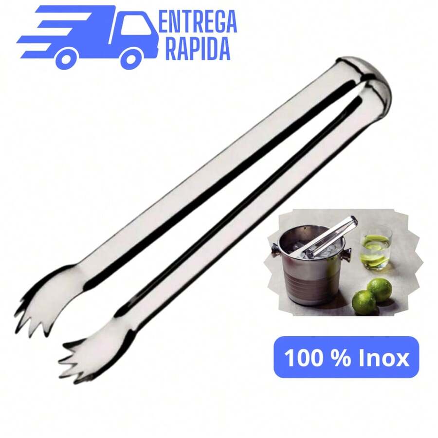 Stainless Steel Ice And Fruit Tongs 18.5 CM - Multicolor - Ver 1