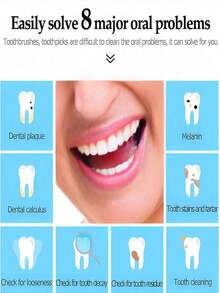 8支/6支/1支不锈钢双头牙签，牙菌斑去除剂，牙齿护理套装，牙签刮刀，客厅、卧室、浴室家居装饰，旅行必需品，婚礼、派对、生日礼物，男士、女士、父母、朋友、新年礼物，配饰，趣味礼物 - 彩色 - 查看 3