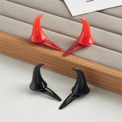 [Halloween Limited Edition] Red Devil Horn, Female Devil Headpiece, Holiday Costume Hair Accessory, Party Cosplay Prop, Fashionable Wholesale Red Devil Horn, Funny Hair Accessory, Party Costume, Female Devil Headpiece, Nightclub Cosplay Accessory Wholesale, Xiyun Same Style Halloween Devil Horn Hair Clip, Red Glowing, Female Holiday Costume, Nightclub Party Headpiece, Wholesale Set