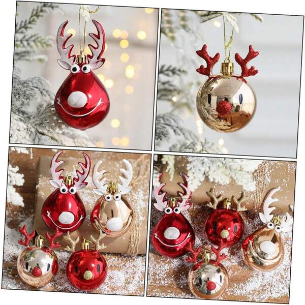 2pcs Christmas Themed Ornaments, Handpainted Deer Christmas Balls, Christmas Tree Decor Reindeer And Deer, For Holiday Party And Decoration Home Decor Christmas Decorations Room Decor Winter