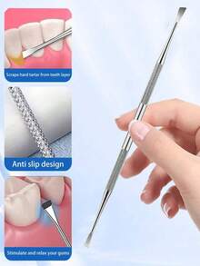 8支/6支/1支不锈钢双头牙签，牙菌斑去除剂，牙齿护理套装，牙签刮刀，客厅、卧室、浴室家居装饰，旅行必需品，婚礼、派对、生日礼物，男士、女士、父母、朋友、新年礼物，配饰，趣味礼物 - 彩色 - 查看 10