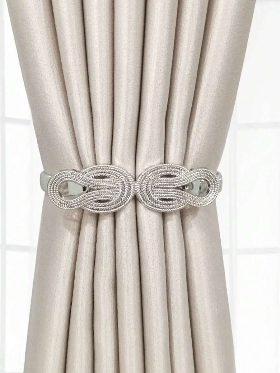 1 件金属荷叶形窗帘系带，家居装饰