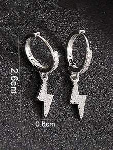 2pcs Full Rhinestone Zirconia Hoop Earrings, Fashionable Luxury Personalized Versatile Earrings, Daily Wear Party Holiday Gift, Unisex