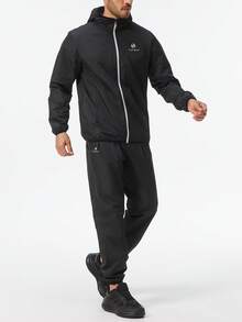 HOTSUIT Setelan Sauna Pria (Jaket dan Celana) Ideal untuk Latihan dan Olahraga - Hitam - View 7