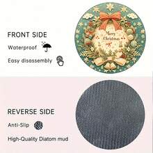 6 buc/set sau 420 buc/70 seturi suporturi pentru băuturi cu imprimeu de reni și clopoței de Crăciun, suporturi rotunde absorbante din cauciuc, cu fund moale din cauciuc gros de 10 cm/2 mm, suport din cauciuc moale, suporturi decorative, potrivite pentru căni, decor pentru masă de bucătărie, decor pentru bucătărie, decor pentru masă