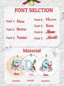 Decorazioni natalizie personalizzate, decorazioni natalizie con alfabeto personalizzato, regali di Natale con nome personalizzato, regali di Natale per i nipoti, Babbo Natale, Natale, addobbi fai-da-te, ornamenti natalizi per la famiglia 2025, decorazioni natalizie, regali per la famiglia, ricordo in acrilico, decorazioni natalizie per la casa, motivo albero di Natale - Stile A - Visualizzare 4