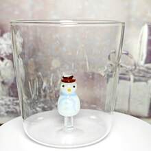 1 a 2 xícaras de vidro com decoração de animais e plantas 3D de 300ml, para café, decoração natalina. Para café, chá, vinho, bebidas quentes ou frias. Presente único de Natal, aniversário ou Dia dos Namorados. - Multicolorido - Ver 4