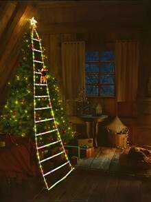 1pc Christmas Santa Claus LED Stair Light - 3 Meters Long 12-Level Multi-Color Stair Decor, Multicolor Lighting, USB Powered, 8 Flashing Modes, Durable Plastic Indoor/Outdoor Holiday Party Decor, No Battery Needed, Suitable For Home, Garden, Window And Party