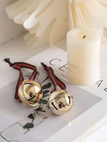 1/3/6 piezas Campanas de Navidad estilo vintage, decoración colgante redonda de acero inoxidable, adecuada para bodas, duchas nupciales, Pascua, Acción de Gracias, regalos festivos - Decoración para jardín y patio al aire libre